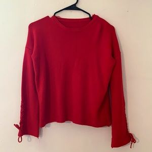 Red knit sweater